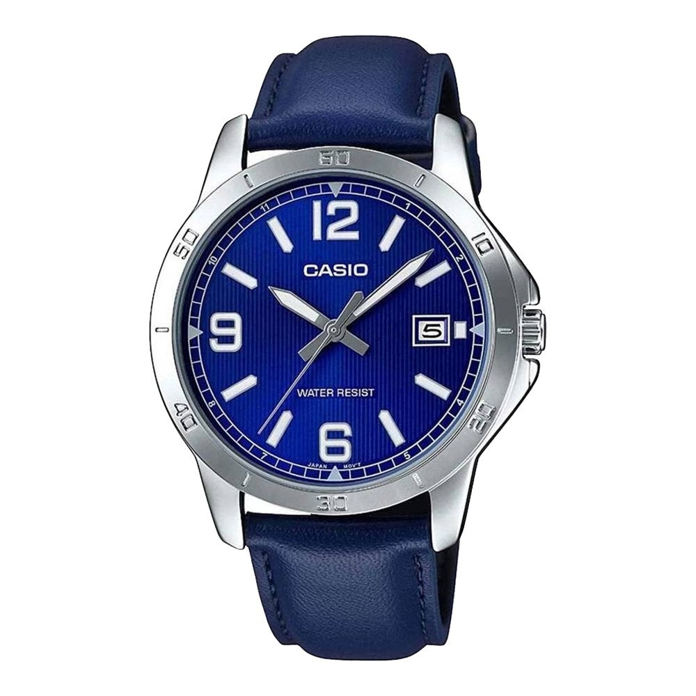 CASIO COLLECTION & VINTAGE Herren Quarzuhr mit Datum aus Edelstahl mit Lederarmband 41.5 mm – Produktansicht