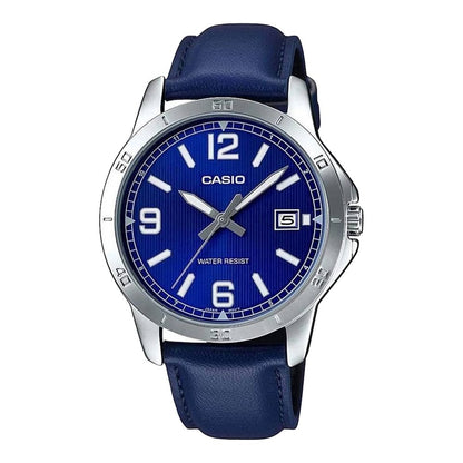 CASIO COLLECTION & VINTAGE Herren Quarzuhr mit Datum aus Edelstahl mit Lederarmband 41.5 mm – Produktansicht
