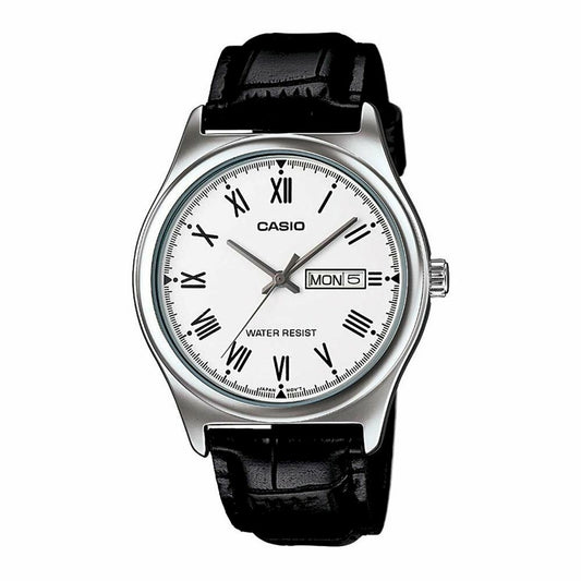 CASIO COLLECTION & VINTAGE Herren Quarzuhr mit Datum aus Leder 38 mm MTP-V006L-7BUDF – Produktansicht