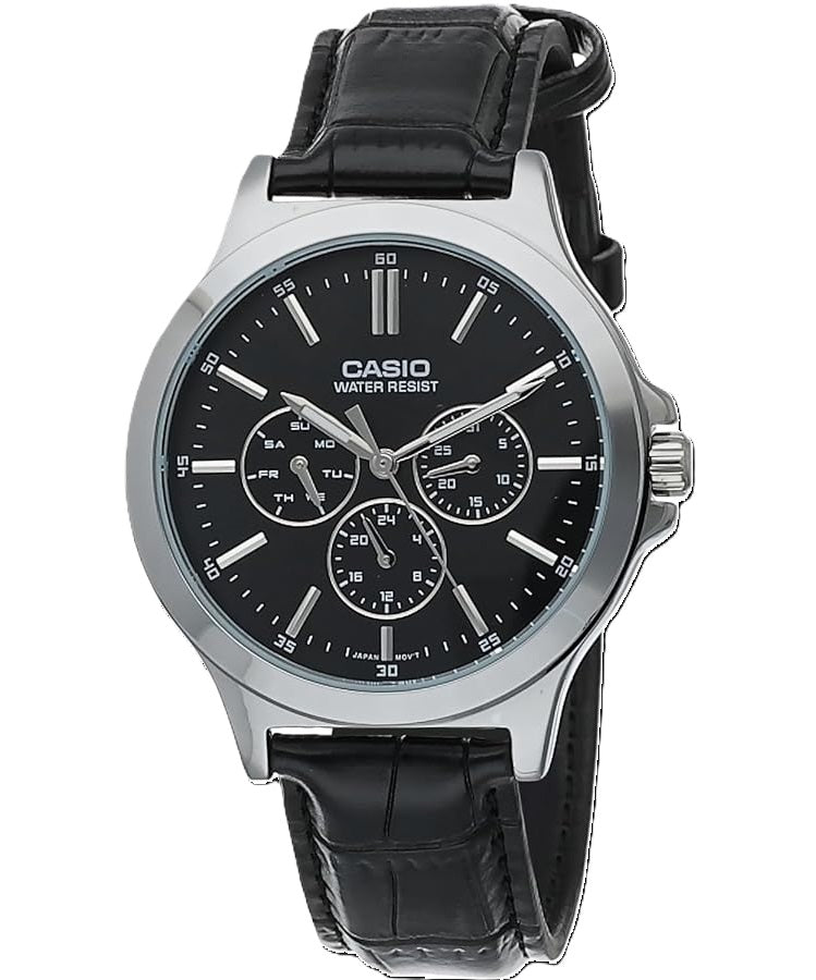 CASIO COLLECTION & VINTAGE MTP-V300L-1AUDF Day - Date - 24H Armbanduhr 41.5 mm Schwarz