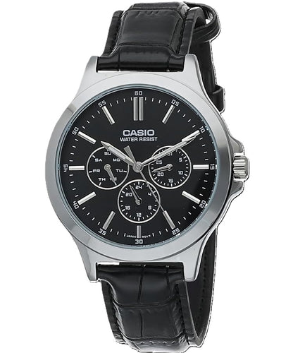 CASIO COLLECTION & VINTAGE MTP-V300L-1AUDF Day - Date - 24H Armbanduhr 41.5 mm Schwarz