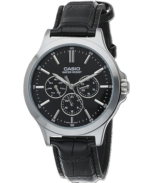 CASIO COLLECTION & VINTAGE MTP-V300L-1AUDF Day - Date - 24H Armbanduhr 41.5 mm Schwarz