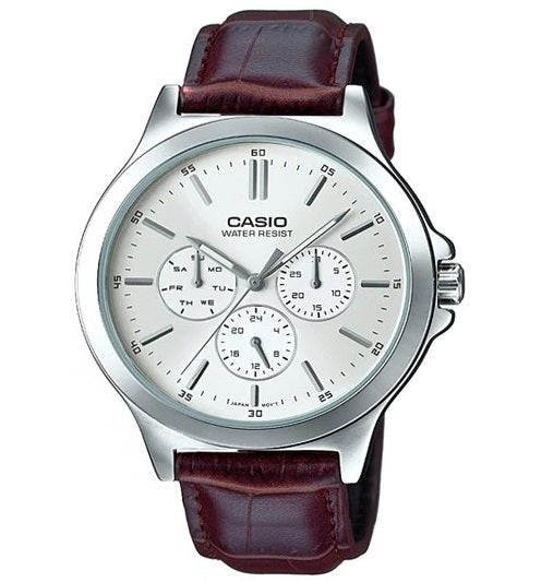 CASIO COLLECTION & VINTAGE MTP-V300L-7AUDF Day - Date - 24H Armbanduhr 41.5 mm Silber