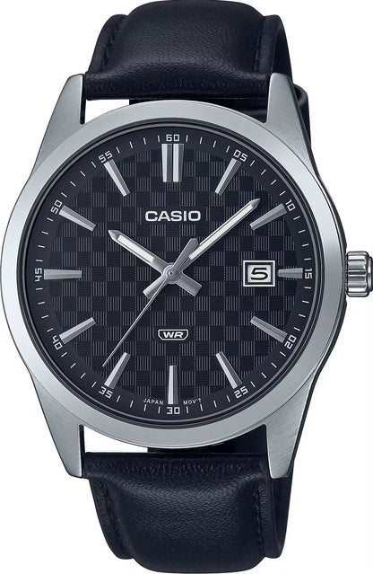 CASIO COLLECTION & VINTAGE MTP-VD03L-1AUDF Date Armbanduhr 41 mm Schwarz