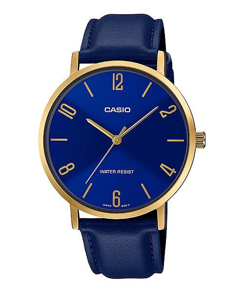 CASIO COLLECTION & VINTAGE MTP-VT01GL-2B2UDF Only Time Armbanduhr 40 mm Blau