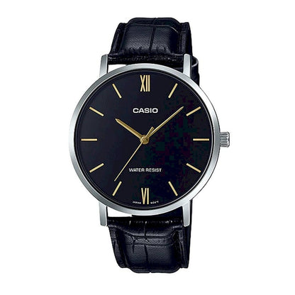 CASIO COLLECTION & VINTAGE Herren Quarzuhr aus Leder 40 mm MTP-VT01L-1BUDF – Produktansicht