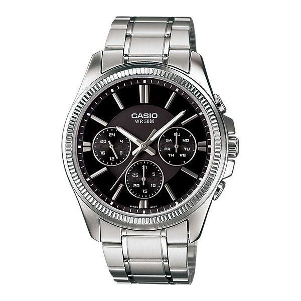 CASIO COLLECTION & VINTAGE MULTIFUNCTION CALENDAR - BLACK Herren Quarzuhr mit Datum aus – Produktansicht