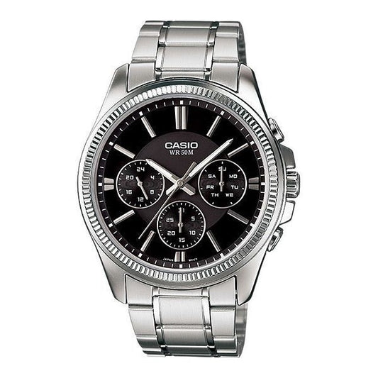 CASIO COLLECTION & VINTAGE MULTIFUNCTION CALENDAR - BLACK MTP-1375D-1AVDF Day - Date - 24H Armbanduhr 42 mm Schwarz