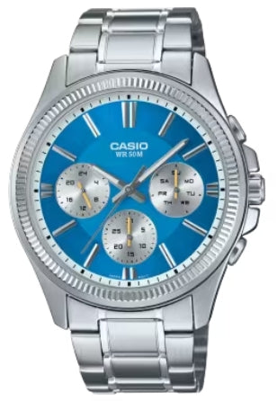 CASIO COLLECTION & VINTAGE MULTIFUNCTION CALENDAR - LIGHT BLUE Herren Quarzuhr mit Datum aus – Produktansicht