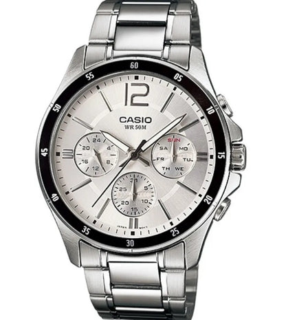 CASIO COLLECTION & VINTAGE MULTIFUNCTION CALENDAR - SILVER MTP-1374D-7AVDF Chronograph Armbanduhr 43.5 mm Silber