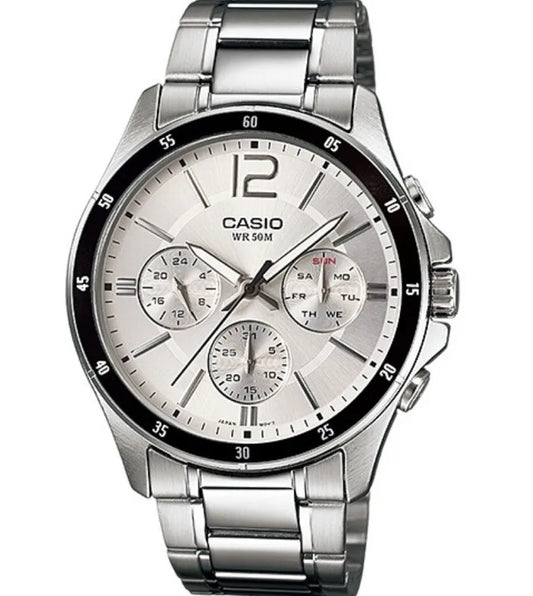CASIO COLLECTION & VINTAGE MULTIFUNCTION CALENDAR - SILVER MTP-1374D-7AVDF Chronograph Armbanduhr 43.5 mm Silber
