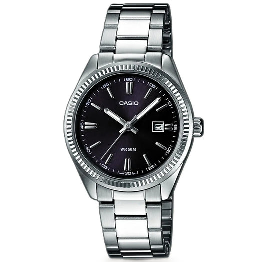 CASIO COLLECTION & VINTAGE ONLY TIME LADY - BLACK LTP-V005D-1AUDF Only Time Armbanduhr 34 mm Schwarz