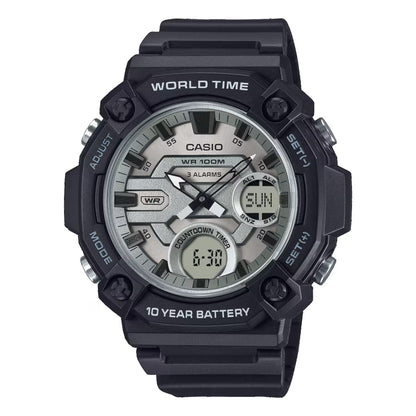 CASIO COLLECTION & VINTAGE OVERSIZE 10 YEAR BATTERY - SILVER AEQ-120W-7AVDF Multifunction Armbanduhr 52 mm Silber