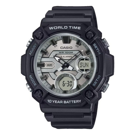 CASIO COLLECTION & VINTAGE OVERSIZE 10 YEAR BATTERY - SILVER AEQ-120W-7AVDF Multifunction Armbanduhr 52 mm Silber