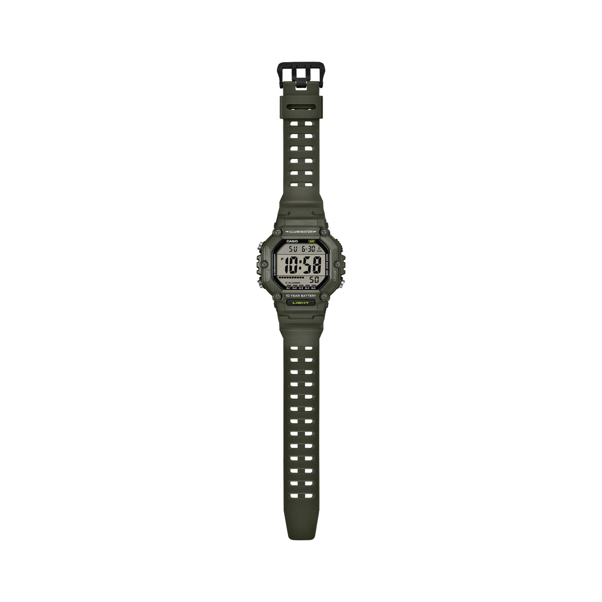 CASIO COLLECTION & VINTAGE OVERSIZE 10 YEARS BATTERY - GREEN AE-1600HX-3AVEF Multifunction Armbanduhr 50 mm Grün