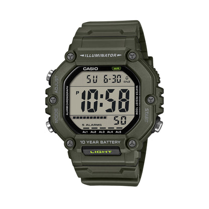 CASIO COLLECTION & VINTAGE OVERSIZE 10 YEARS BATTERY - GREEN AE-1600HX-3AVEF Multifunction Armbanduhr 50 mm Grün ansicht-3