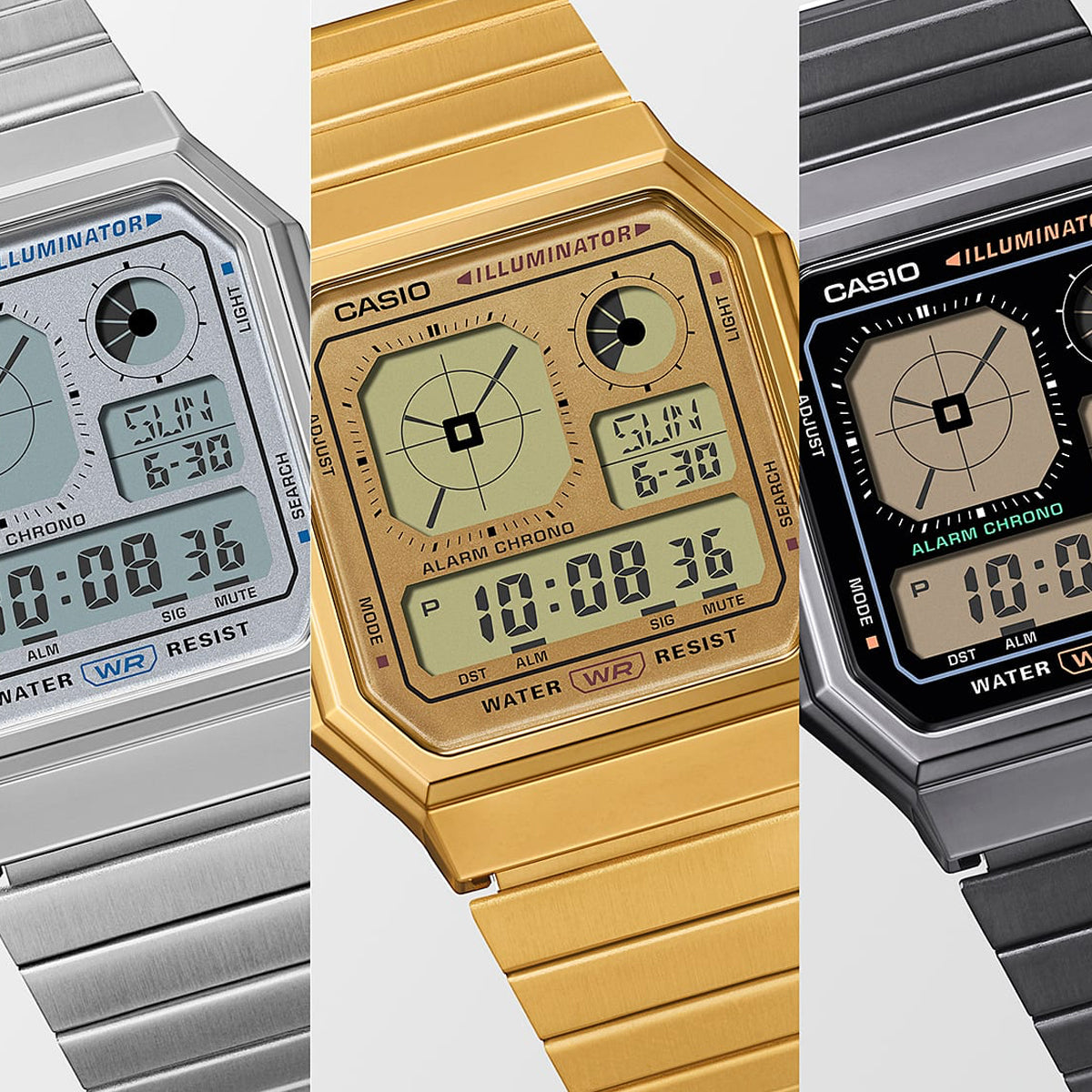 CASIO COLLECTION & VINTAGE RETRO FUTURE EDGY COLLECTION - FULL GOLD A130WEG-9AEF Multifunction Armbanduhr 34 mm Gold