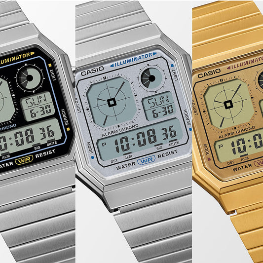 CASIO COLLECTION & VINTAGE RETRO FUTURE EDGY COLLECTION - SILVER Unisex Quarzuhr aus Kunststoff – Produktansicht