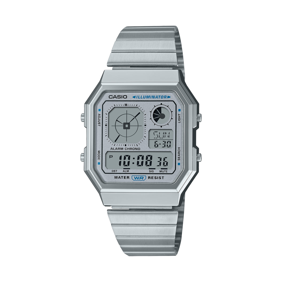 CASIO COLLECTION & VINTAGE RETRO FUTURE EDGY COLLECTION - SILVER A130WE-7AEF Multifunction Armbanduhr 34 mm Silber ansicht-3
