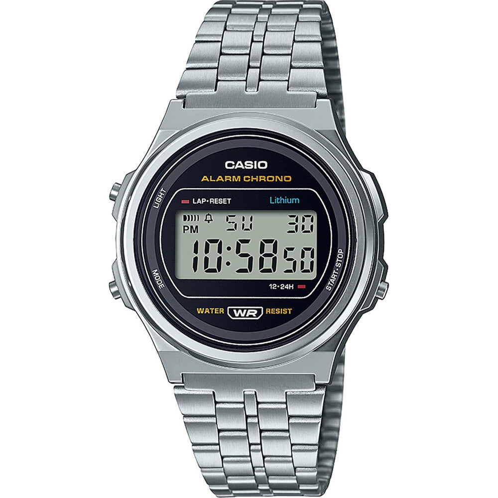 CASIO COLLECTION & VINTAGE ROUND - BLACK A171WE-1AEF Multifunction Armbanduhr 37.5 mm Schwarz ansicht-2
