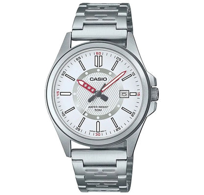 CASIO COLLECTION & VINTAGE SPORT DATE - WHITE MTP-E700D-7EVEF Date Armbanduhr 40 mm Weiss