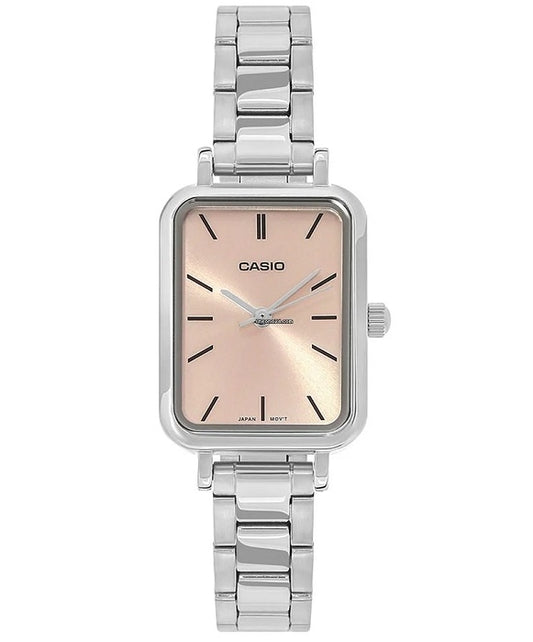 CASIO COLLECTION & VINTAGE TANK - SALMON Damen Quarzuhr aus Edelstahl mit SS Bracelet 37 mm – Produktansicht
