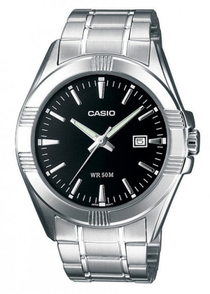 CASIO COLLECTION & VINTAGE TIMELESS BLACK MTP-1308PD-1AVDF Date Armbanduhr 43.5 mm Schwarz