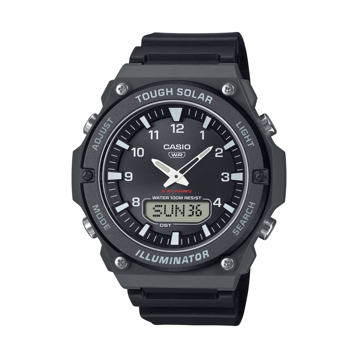 CASIO COLLECTION & VINTAGE TOUGH SOLAR - BLACK AQ-S820W-1AVEF Multifunction Armbanduhr 50 mm Schwarz ansicht-2