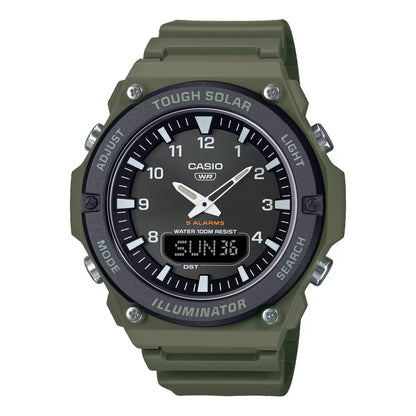 CASIO COLLECTION & VINTAGE TOUGH SOLAR - GREEN AQ-S820W-3BVEF Multifunction Armbanduhr 50 mm Grün