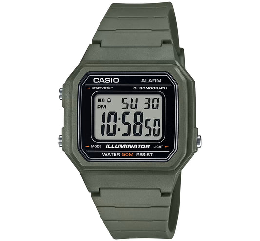 CASIO COLLECTION & VINTAGE Herren Quarzuhr aus Kunststoff mit Resin 41 mm W-217H-3AVDF – Produktansicht