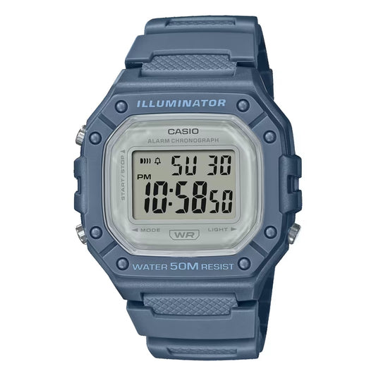 CASIO COLLECTION & VINTAGE Unisex Quarzuhr aus Kunststoff mit Resin 43 mm W-218HC-2AVDF – Produktansicht
