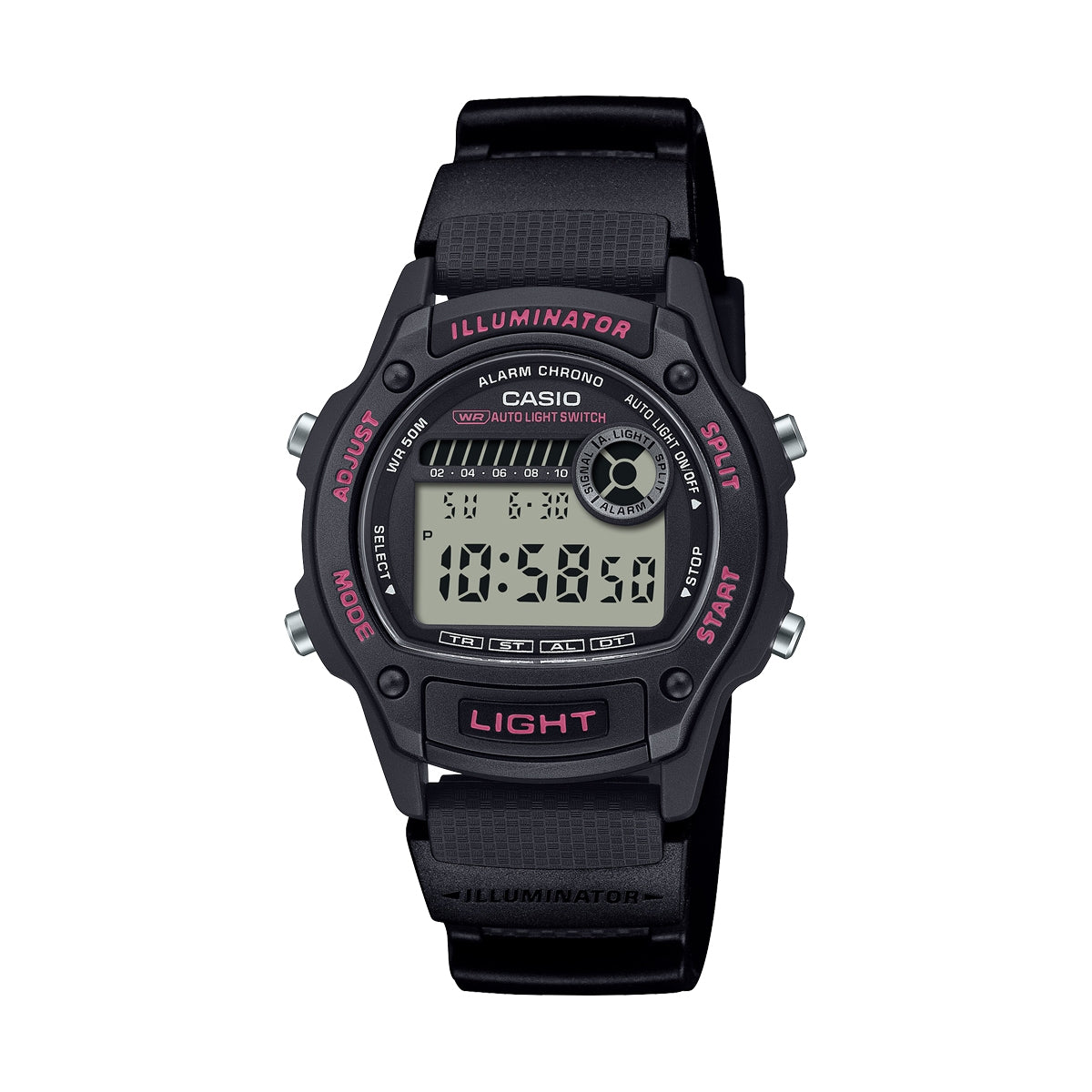 CASIO COLLECTION & VINTAGE W-220H-1A2VEF Multifunction Armbanduhr 36.6 mm Schwarz