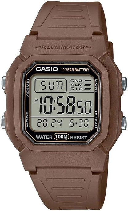 CASIO COLLECTION & VINTAGE W-800H-5AVES Multifunction Armbanduhr 37 mm Braun