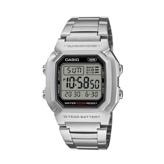 CASIO COLLECTION & VINTAGE Unisex Quarzuhr aus Metal 37 mm W-800HD-1AVEF – Produktansicht