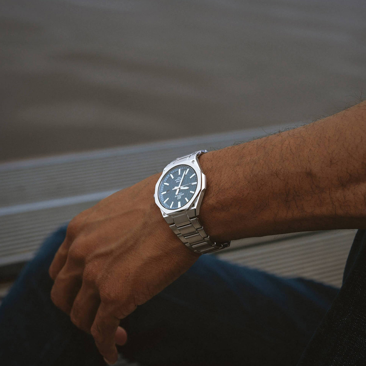 CASIO EDIFICE CLASSIC SLIM - PETROL BLUE EFR-S108DE-3AVUEF Date Armbanduhr 40 mm Blau ansicht-3