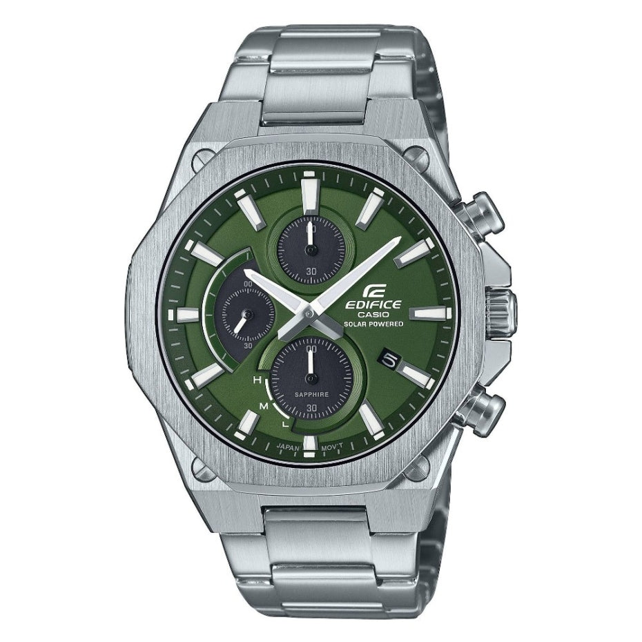 CASIO EDIFICE Mod. CHRONOGRAPH SLIM SAPPHIRE - GREEN New! EFS-S570D-3AUEF Chronograph Armbanduhr 44 mm Grün
