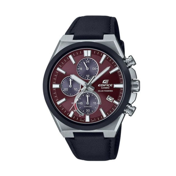CASIO EDIFICE Mod. SOLAR POWERED CHRONOGRAPH, LEATHER - RED ***SPECIAL PRICE*** EFS-S630BL-5AVUEF Multifunction Armbanduhr 44 mm Rot