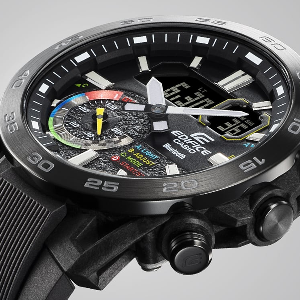 CASIO EDIFICE RACING MULTI COLOR SERIE ECB-40MP-1AEF Multifunction Armbanduhr 48 mm ansicht-3