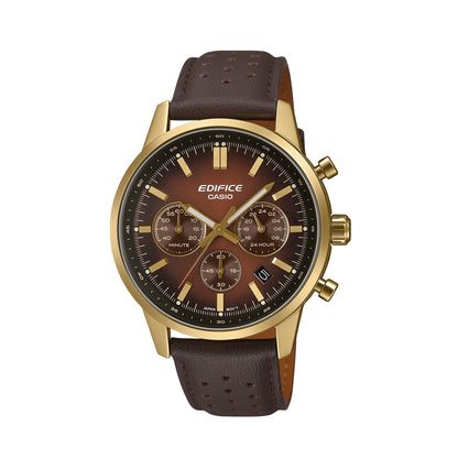CASIO EDIFICE STANDARD CHRONOGRAPH GOLD - BROWN EFR-575CL-5AEF Chronograph Armbanduhr 40.5 mm Braun