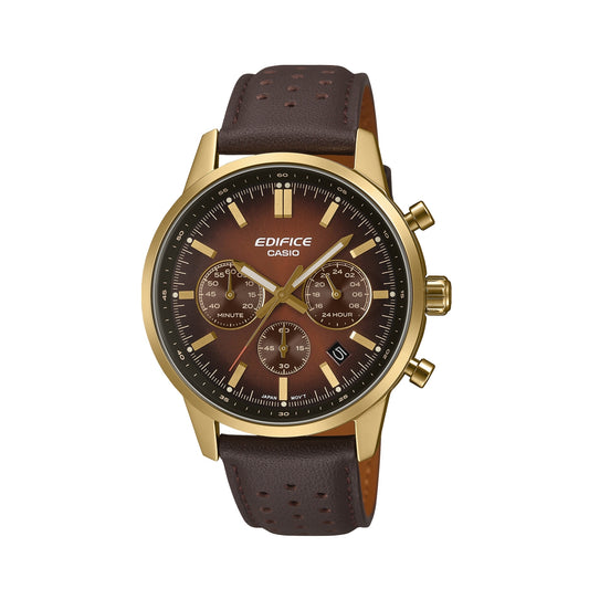 CASIO EDIFICE STANDARD CHRONOGRAPH GOLD - BROWN EFR-575CL-5AEF Chronograph Armbanduhr 40.5 mm Braun