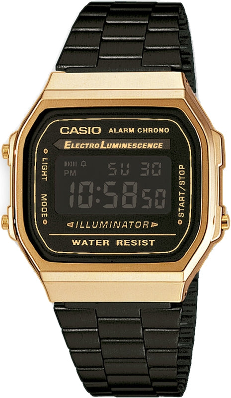 CASIO EU A168WEGB-1BEF Multifunction Armbanduhr 36 mm Schwarz ansicht-2