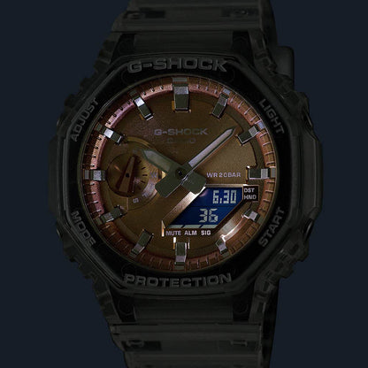 CASIO G-SHOCK BRIGHT METALLIC - LIGHT BLUE GA-2100BM-7A2ER Multifunction Armbanduhr 45.5 mm Blau ansicht-3