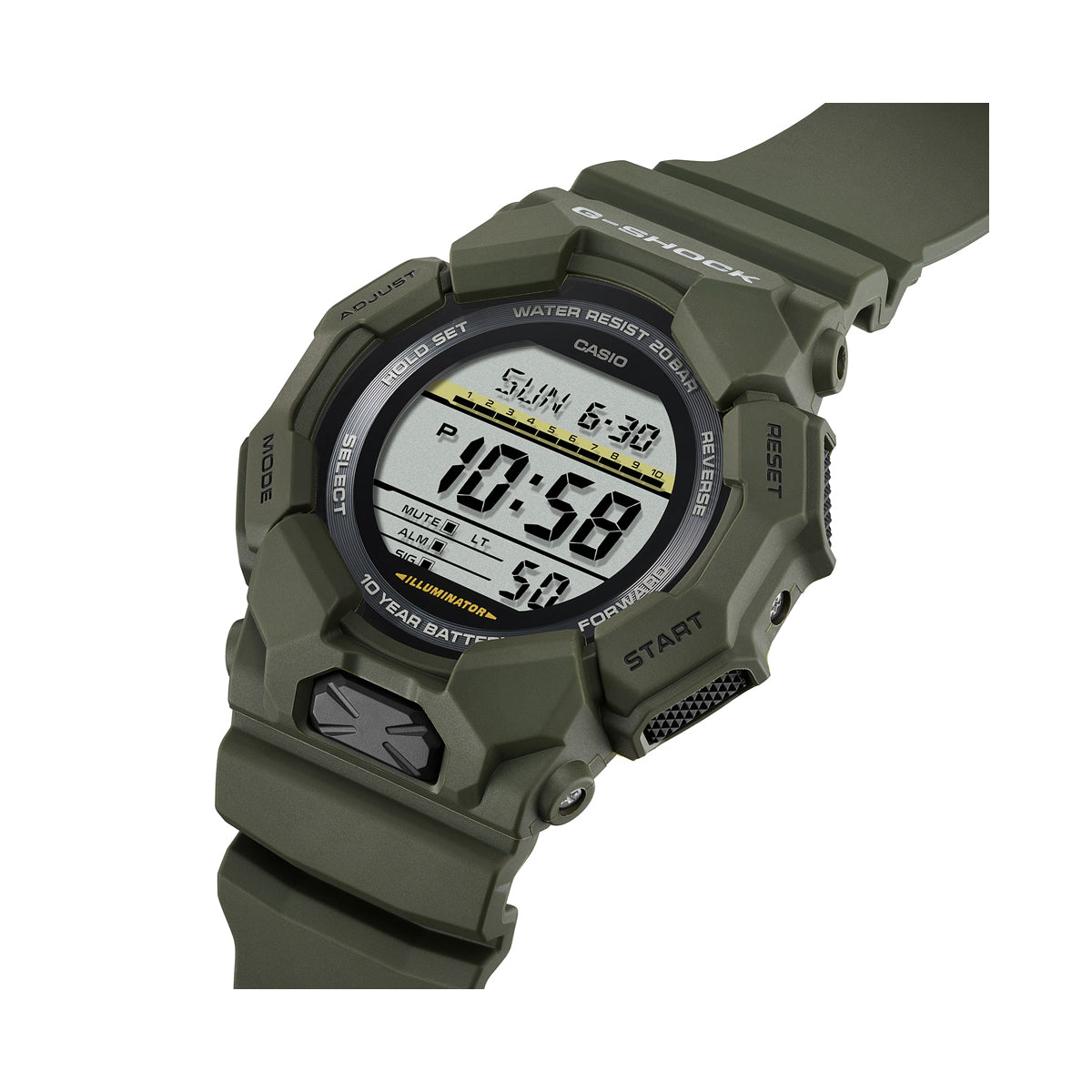 CASIO G-SHOCK GRAND DIGIT - GREEN GD-010-3ER Multifunction Armbanduhr 52 mm Grün ansicht-2