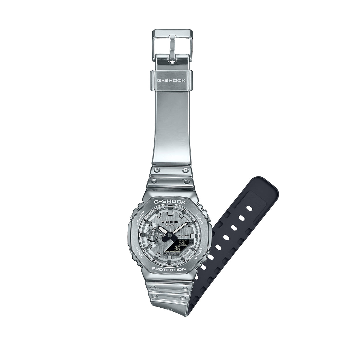 CASIO G-SHOCK OAK - FINE METALLIC SERIES - SILVER GM-2100YM-8AER Multifunction Armbanduhr 44.5 mm Silber ansicht-2