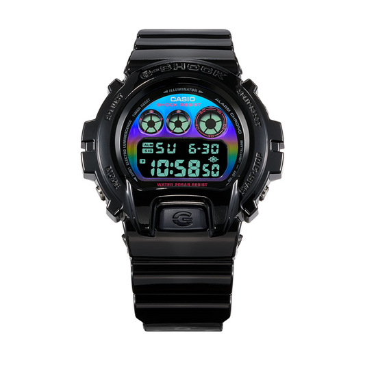 CASIO G-SHOCK OVERSIZE - VIRTUAL BLACK RAINBOW SERIE Herren Quarzuhr aus Kunststoff mit Resin – Produktansicht