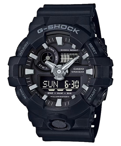CASIO G-SHOCK OVERSIZED FULL BLACK GA-700-1BDR Multifunction Armbanduhr 53 mm Schwarz