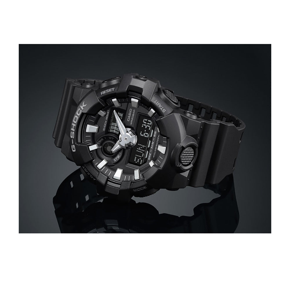 CASIO G-SHOCK OVERSIZED FULL BLACK GA-700-1BER Multifunction Armbanduhr 53 mm Schwarz