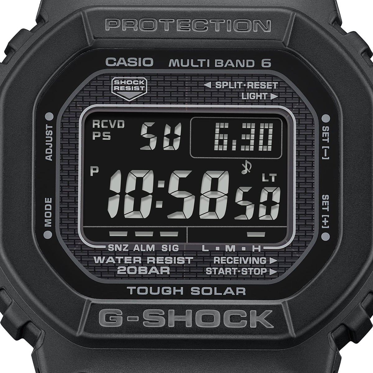 CASIO G-SHOCK THE NEW ORIGIN Multiband 6 - TOUGH SOLAR - FULL BLACK GW-5000HS-1ER Multifunction Armbanduhr 43 mm Schwarz ansicht-2