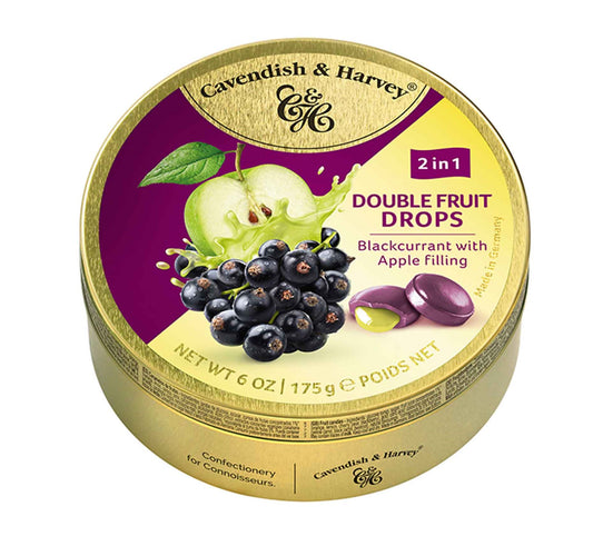 Cavendish & Harvey Double Fruit Drops Blackcurrant with Apple Filling 175g