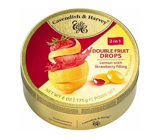 Cavendish & Harvey Double Fruit Drops Lemon with Strawberry Filling 175g